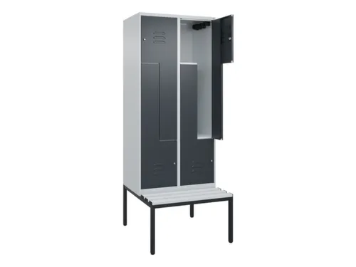 Z-garderobekast,HxBxD 2120x800x815mm,4vak,vak B 400mm,cil.-slot