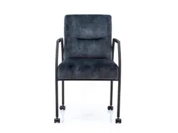 Vergaderstoel Albany Antraciet Velours Zwart 4-poots frame