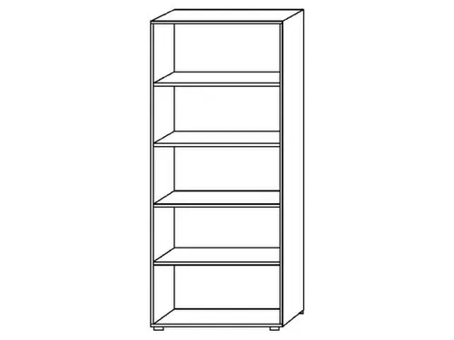 kantoorstelling,HxBxD 1880x800x330mm,4xhouten vloer,5ordnerhoogtes