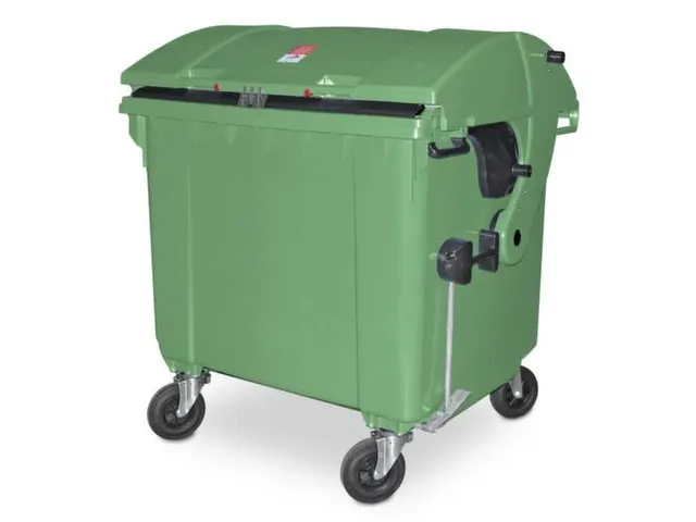 Vuilcontainers,1100l,romp HDPE groen,HxBxD 1460x1370x1210mm