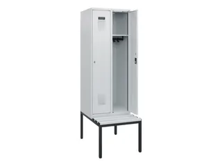 locker met bank,HxBxD 1950x600x815mm,2vak,vak B 300mm,cilinderslot - 1