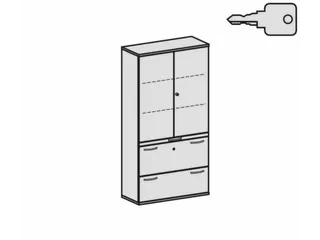 kantoorkast HxBxD 1920x1000x430mm romp kwarts decor front onyxgrijs - 6