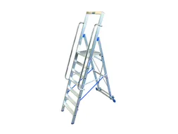 verrijdbare treden-platformladder eenzijdig 7treden stand H 1 65m