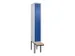 locker met bank,voor scheiding van kleding,HxBxD 2120x300x815mm,1vak