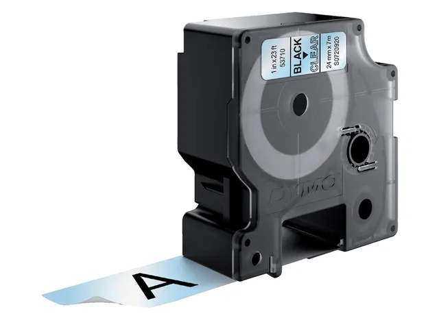 Labeltape Dymo 53710 D1 S720920 24mmx7m zwart op transparant