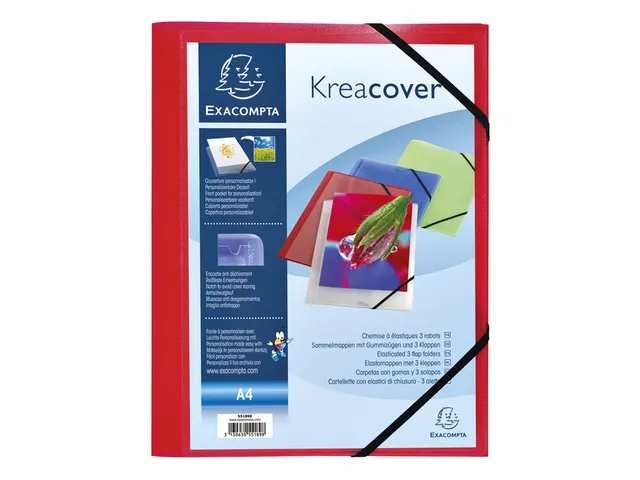 Elastomap Exacompta Kreacover A4 3 kleppen PP assorti