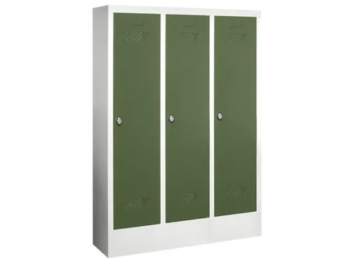 lockerkast v. kinderen,HxBxD 1300x780x300mm,3vak,RAL7035,front RAL6011