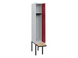 locker met bank,HxBxD 1950x300x815mm,1vak,vak B 300mm,cilinderslot