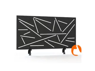 Akoestisch Bureaupaneel met patroon uitsnede 60x120cm Zwart - 1