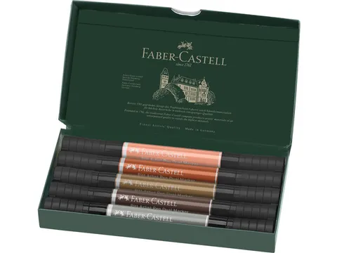 Tekenstift Faber-Castell Pitt Artist duo marker Portrait etui 5stuks k