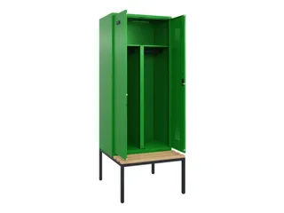 PBM-locker met bank,HxBxD 2120x800x815mm,2vak,vak B 400mm - 1
