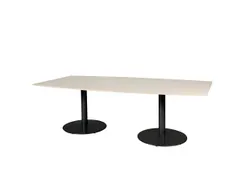 Linesto Vergadertafel Vaste Hoogte 240x120 Ton Robson Eiken 25mm Zwart