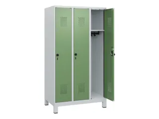 schoollocker,HxBxD 1630x900x500mm,3vak,vak B 300mm,draaigrendel,voeten - 1