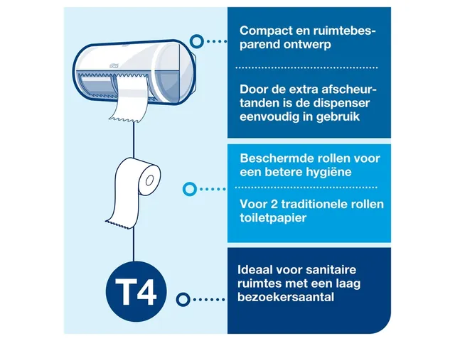 Distributeur papier toilette T4 Tork 557008 noir