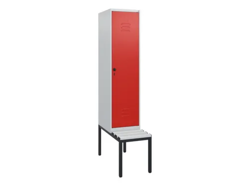 locker met bank,HxBxD 1950x400x815mm,1vak,vak B 400mm,draaigrendel