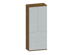 Kantoorkast 1920x800x430mm Decor Romp Noten Decor Front Lichtgrijs