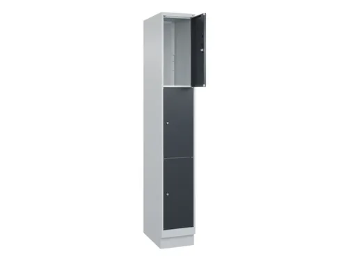 lockerkast,HxBxD 1950x300x500mm,1x3vakken,vak B 300mm,cil.-slot,sokkel