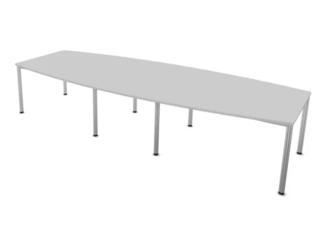 vergadertafel,HxBxD 740x3600x1400mm,vatvormig,MP-lichtgrijs