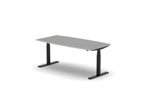 Elektrisch ihv Vergadertafel Vatvorm 1800x800mm Zwart+ grijs Blad