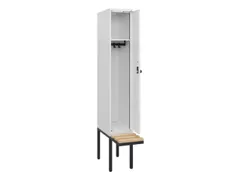 locker met bank,HxBxD 1950x300x815mm,1vak,vak B 300mm,draaigrendel