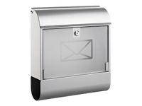 brievenbus Alco zilver met slot 360x400x110mm