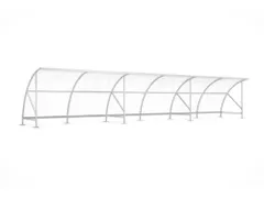 overdekte fietsenstalling,HxBxD 2290x12350x2180mm,wanden acrylglas