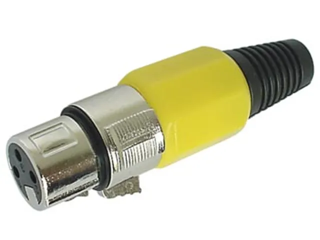 Vrouwelijke 3P Xlr Plug - Vernikkeld - Geel