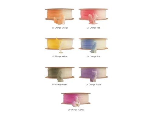 eSUN 3D printer Filament PLA-UV Color Change 1,75 mm Oranje 1kg