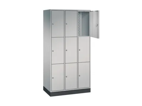 lockerkast,HxBxD 1950x920x500mm,3x3vakken,cil.-slot,sokkel