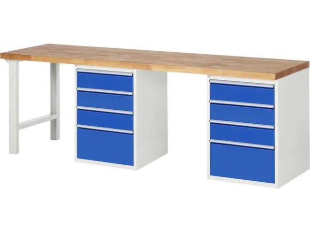 werkbank,HxBxD 890x2500x700mm,beukblad,draagverm. 750kg