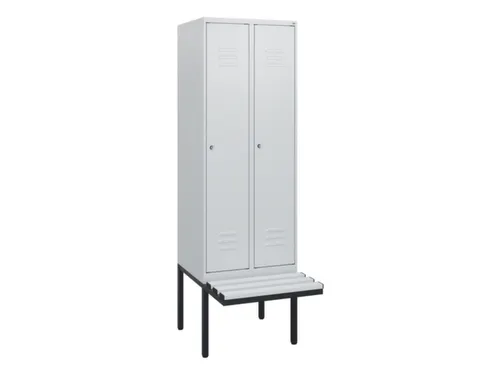 locker met bank,HxBxD 1950x600x815mm,2vak,vak B 300mm,cil.-slot