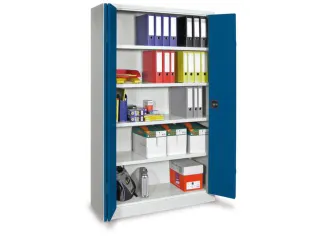 Ruime Vouwdeurkast 1950x1200x500mm 4legborden Ral7035 Front Ral5010 - 1