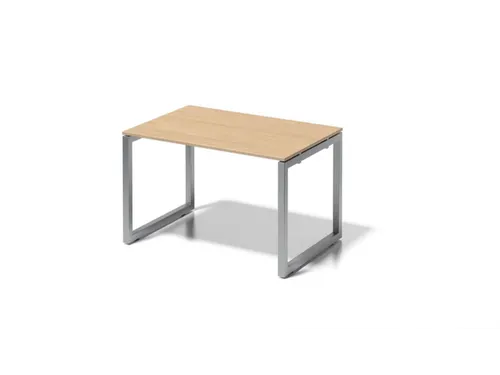bureau,HxBxD 740x1200x800mm,blad esdoorn,sledeframe zilverkleurig