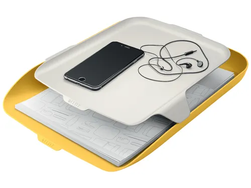 Brievenbak Leitz Cosy met desk organiser geel A4