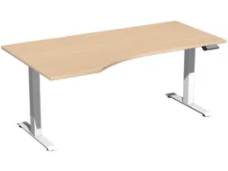 In hoogte verstelbaar bureau in vrije vorm,HxBxD 630-1280x1800x1000mm