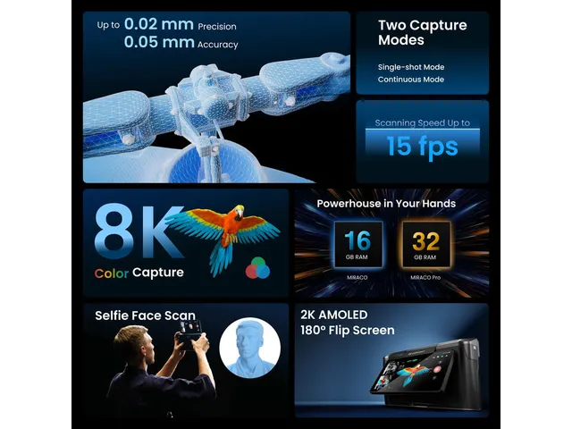 Revopoint Miraco Pro Standalone 3D-scanner voor kleine en grote object