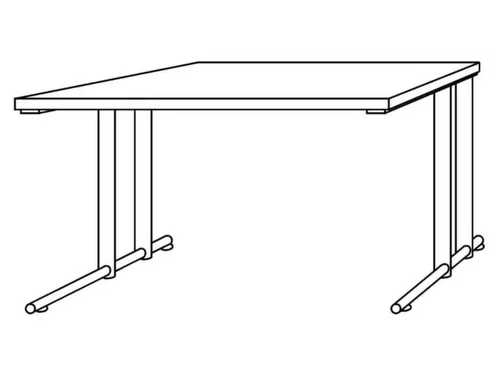 bureau,HxBxD 740x1200x800mm,blad wit,C-voet RAL9006