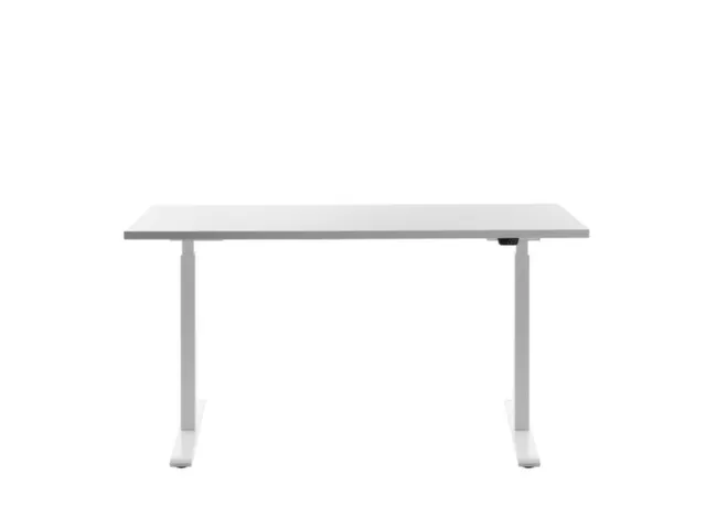 Elektrisch ihv bureau,HxBxD 700-1200x1400x600mm,blad wit,T-voet wit