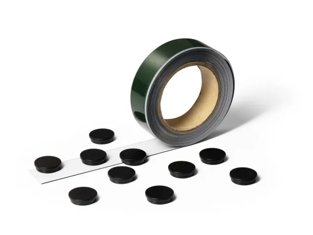 Metaalband met 10 magneten Wit 5 Meter