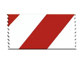 Afzetsysteem Zwart 3.7m 1000x70mm 2 Banden Bandkleur Rood/wit - 3