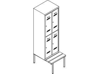 banklocker,dubbeldeks,HxBxD 2150x900x800mm,RAL7035,front RAL6011 - 4