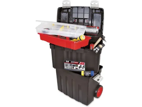 - Gereedschapskoffer - Wieltjes - 470 X 290 X 630 Mm - Legvak En Sorte
