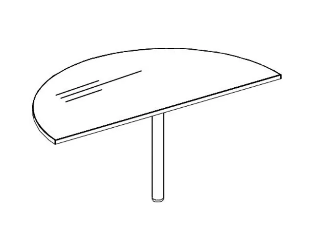 table de rallonge HxlxP 740x1400x700mm mi-rond BZ gris