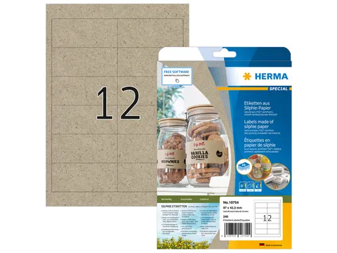 HERMA 10754 Silphie-papier Etiketten A4 97x42,3mm bruin 240 stuks