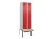 locker met bank,voor scheiding van kleding,HxBxD 2120x600x815mm,2vak