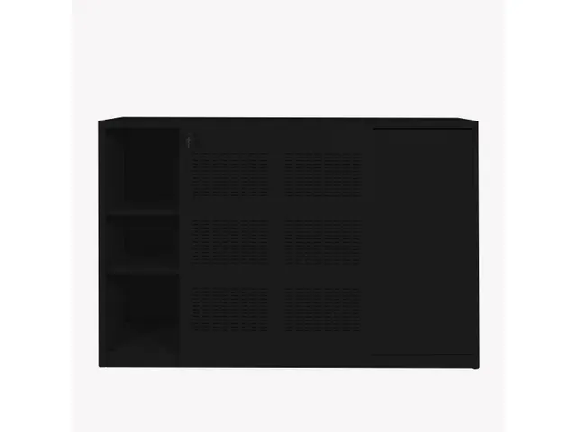 Schuifdeurkast Claudius N 180x120x45cm Zwart Dubbelzijdig