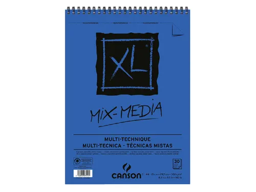 Aquarelblok Canson XL Mix Media A4 300gr 30 vel spiraal