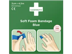 Cederroth 51011022 Soft Foam bandage Blauw 3cm x 4,5m 18 stuks