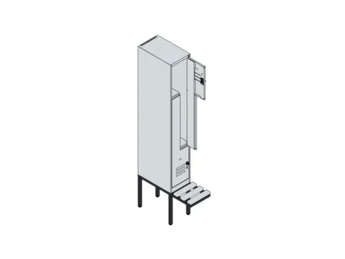 Z-garderobekast,HxBxD 2120x300x815mm,2vak,vak B 300mm,draaigrendel