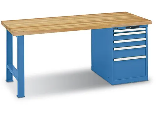 werkbank,HxBxD 850x1500x800mm,beukenblad,draagverm. 360kg,lak RAL5012